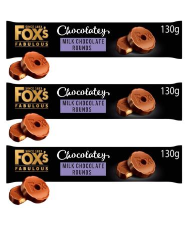 Chocolate Biscuit Bundle With Fox's Biscuits Chocolatey Milk Chocolate Rounds 130g (3 Pack)