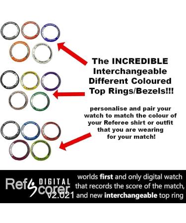 RefStuff RefScorer Digital New v2.021 Soccer Referee Watch with Interchangeable Top Rings - Record Game Score with Ease! (Pack of 5 Sold Separately) - Buy Online on SooperMarket.com