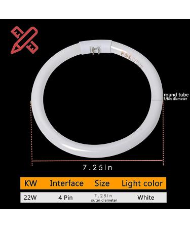Poweka T5-22W Circular Bulb 7.25inch Round Mirror Light Bulb Replacement Compatible with Floxite/Zadro/Rialto Makeup Magnifying Vanity Mirror  Makeup Mirror Fluorescent Light Bulb - Buy Online on SooperMarket.com