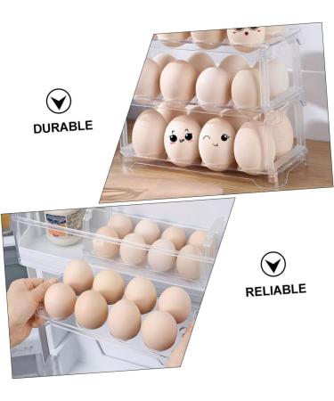 1pc Box Transparent Egg Lattice Eggs Stackable Egg Frame Egg Storage Holder Refrigerator re-usable - Buy Online on SooperMarket.com