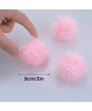 Cobee Large Cat Sparkle Ball Toys 12 Pieces 2 Inch Cat Pom poms Ball Furry Cat Toy Balls Kitten Pompom Ball Interactive Play Toy for Indoor Cat Kitten - Buy Online on SooperMarket.com