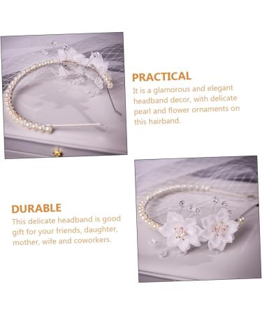 PLAFOPE Pearl Flower Headband Wedding Decor Pearl Headband Decorative Flower Headband Flower Head Band Wedding Hair Accessory Headband Ornament Head Band for Bride Exquisite Hair Band - Buy Online on SooperMarket.com