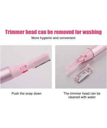 Eyebrow Trimmer for Sensitive Skin - Portable Mini Electric Facial Hair Remover | Pink Aluminum | Shop Internationally - Buy Online on SooperMarket.com