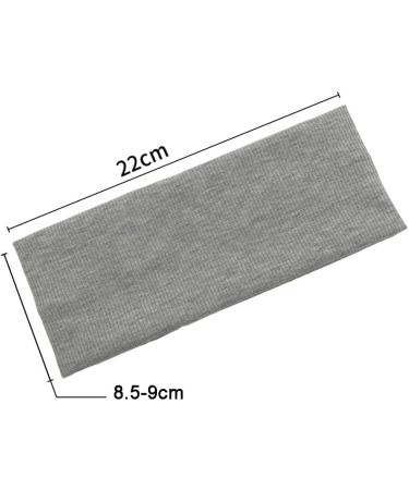 8cm Wide Black Headband for Women White Gray Stretchy Jersey Hair Band for Yoga Makeup Running (black+white+light gray) - Buy Online on SooperMarket.com