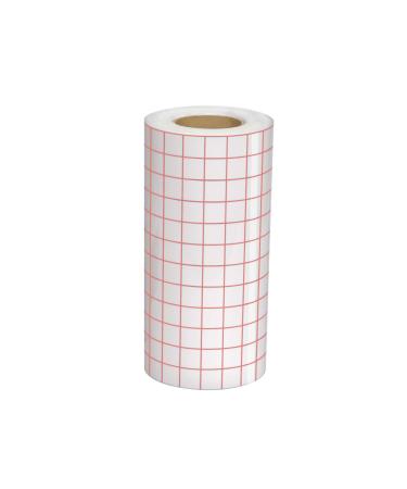Clear Vinyl Transfer Paper Tape Roll 6 x 50 Feet Clear w/Red Alignment Grid - Application Transfer Tape Perfect for Self Adhesive Vinyl for Signs Stickers Decals Walls Doors & Windows 06in x 50ft
