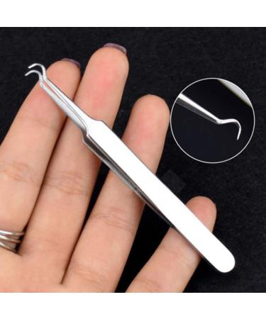 Buy LongyiTrade Professional Stainless Steel Curved Acne Tweezers | Best Blackhead & Pimple Tool for Clear Skin International Shipping Available - Buy Online on SooperMarket.com