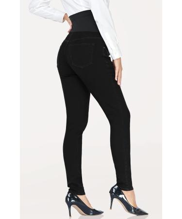 PACBREEZE Women's Maternity Jeans Over The Belly Slim Stretch High Waist Denim Pants - Black XXL - Buy Online on SooperMarket.com