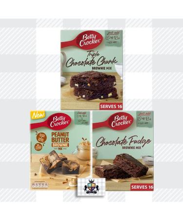 AETN Creations Bake Irresistible Homemade Brownies with Betty Crocker Brownie Mix Pack of Peanut Butter Chocolate Fudge and Triple Chocolate Flavours with AETN Fridge Magnet - Buy Online on SooperMarket.com