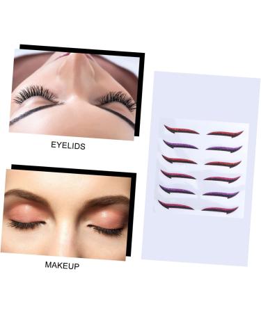 Mikinona 12 Pairs Glitter Eyeliner Self- Adhesive Eye Line Strip Eyeshadow Invisible Tape Double Sticker - Buy Online on SooperMarket.com