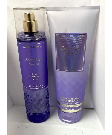 Bath and Body Works - Fresh Cut Lilacs - Gift Set - Fine Fragrance Mist & Body Cream - 2021