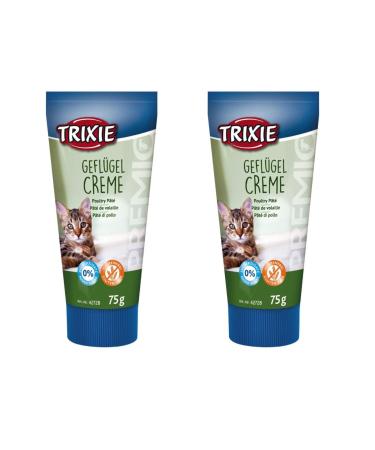 Trixie Premio Poultry Cream for Cats |Double pack |2 x 75 g |Supplementary feed for cats |Can help to make it easier to give medication |With poultry