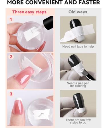 EBANKU Double Sided Nail Stamper Kit with Gel Polish - French Tip Nail Stamping Set for Home DIY Salon - Buy Online on SooperMarket.com