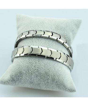 Men's Pure Titanium Double Magnet Bracelet - Eliminate Static Electricity - Silver Magnetic Bracelet - Buy Online on SooperMarket.com