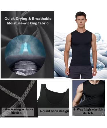 Buy SMATSTYLE Men's Sleeveless Compression Shirt - Breathable Quick Dry Baselayer Tank Top for Running & Fitness - Black - Buy Online on SooperMarket.com