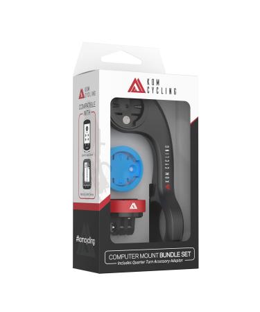 KOM Cycling CM06 Quick Release GoPro Computer Mount for Wahoo and Garmin Bike Computers (Bike Mount Compatible with Edge 1030, Elemnt Roam and others) 1030 Bike Mount compatible with GoPro Accessories Black Combo Kit (Includes GoPro Adapter)