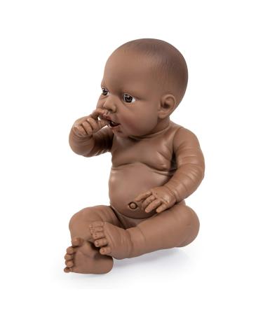 Bayer Design 94200AB Newborn Baby Doll Boy Lifelike Realistic 42 cm Dark-Skinned Boy/Dark
