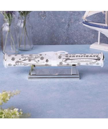 Custom Engraved Silver Birth Certificate Holder with Stand - Personalized Gift Box Included - Buy Online on SooperMarket.com