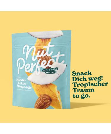Nut Perfect Almond-Kokos Mango-Mix | Tropical Fruity Snack | Natural & Organic | Bio-Mango Bio-Coconut Spanish Almonds | 100g - Buy Online on SooperMarket.com