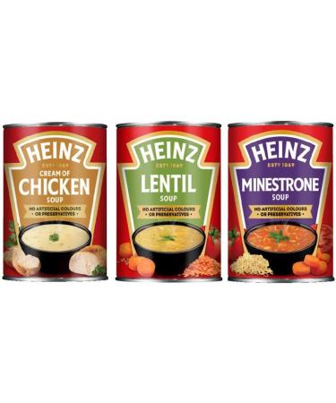 Heinz Soup Bundle - Contains 9 Different Soups Chicken Lentil Minestrone Tomato Oxtail Vegetable Mushroom Chicken Noodle Soup and Carrot and Corriander. (400g) - Buy Online on SooperMarket.com