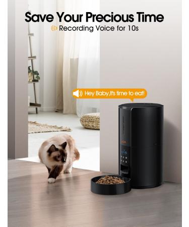 WOPET Automatic Cat Feeder  FT70 Plus Pet Dry Food Dispenser with Desiccant Bag for Cats and Dogs  Timed Cat Feeder Programmable 6 Meals Per Day  10s Voice Recorder Black - Buy Online on SooperMarket.com