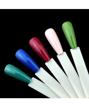 2 Sets Coffin Ballerina Fan Shape Nail Art Tips Display with Metal Split Ring Holder - NT082 (Natural) - Buy Online on SooperMarket.com