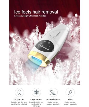 IPL Hair Removal Device with Ice Cooling Technology - 999,999 Flashes, 2 Modes, 5 Intensity Levels, Painless Permanent Hair Eraser for Men and Women - Buy Online on SooperMarket.com