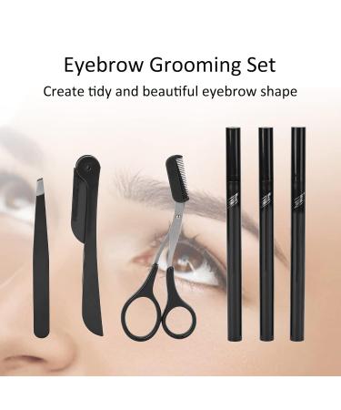 Professional Eyebrow Care Set - Trim Tweezers Scissors & Razor for Men & Women | Portable All-in-One Kit - Buy Online on SooperMarket.com