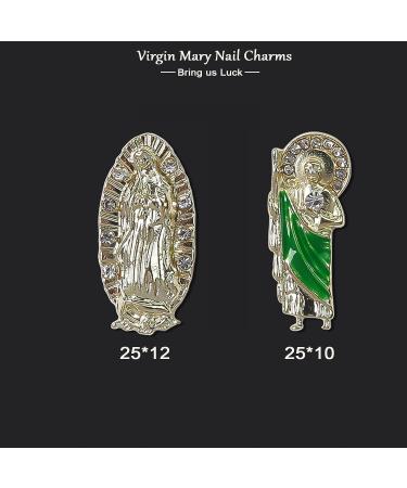20 PCS Virgin Mary & San Judas 3D Nail Charms for Acrylic Nails - Retro Virgen De Guadalupe Nail Decorations - Buy Online on SooperMarket.com