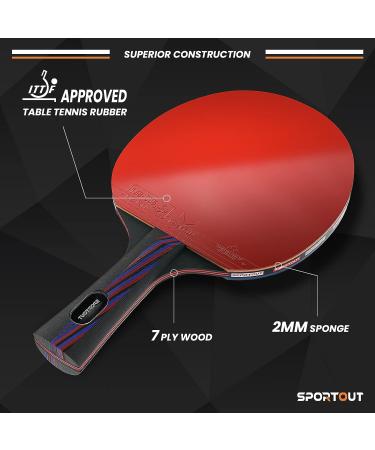 Sportout Ping Pong Paddle - Professional Table Tennis Racket with Case | For Advanced Training and Tournament Play - Buy Online on SooperMarket.com