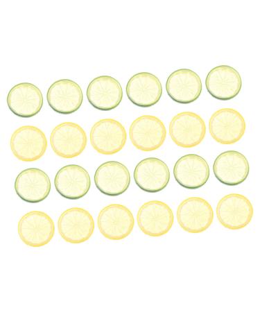 Zerodeko 24pcs Imitation Lemon Slice Ornament Models Wedding Decorations Fruit Lemons Artificial Fake Lemon Slices Diy Accessories Photography Props Pretend Pvc Filling