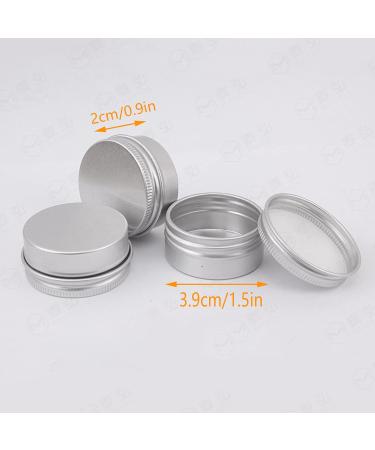 20ml Round Aluminum Doses Set - Empty Screw Lid Cap Containers for Cosmetics Ointments Creams and Candles | Travel-Friendly Tins for DIY Lip Balm & More - Buy Online on SooperMarket.com