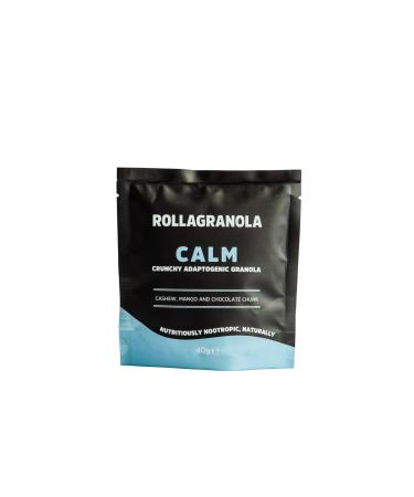 Rollagranola - Calm Cashew Mango & Chocolate Chunk Oat Granola 10 x 40g Serving Gluten Free & Suitable for a Vegan Diet Crunchy Adaptogenic Granola Nutritiously Nootropic Naturally