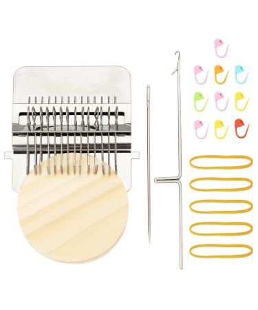 Darning Loom 14 Hooks Type Weave Tool,Wooden Weaving Frame Loom for Beginners,Quickly Household Mending Loom,Hand Craft Weaving Repair Tool for Jeans,Socks and Clothes(14 Hooks)