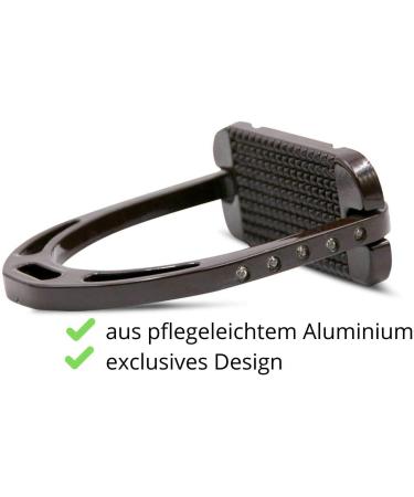 Buy Extra Light Aluminum Amka Stirrup with Rhinestones - Wide Tread Dark Brown & Light Brown Options - International Shipping Available - Buy Online on SooperMarket.com