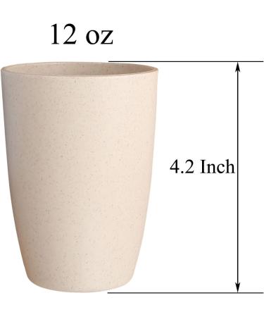 LuckyZone Wheat Straw Unbreakable Cup Set (12 oz, Pack of 5) | Dishwasher Safe & BPA Free - Eco-Friendly Drinking Glasses(Beige) - Buy Online on SooperMarket.com
