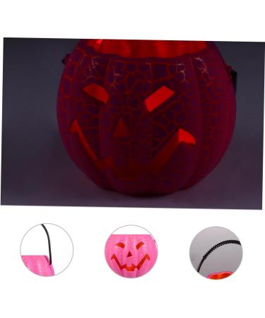 HOMSFOU 3 Pcs Glowing Crackle Purple Pumpkin Fall Pumpkin Decor Halloween Party Decorations Fall Centerpieces Trick or Treat Candy Buckets Halloween Paper Lantern Accessories Rural Plastic - Buy Online on SooperMarket.com