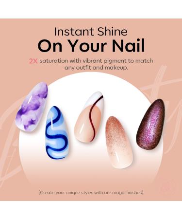 Modelones Gel Nail Polish Kit 20 Colors Nude Gel Polish Set White Glitter Pink Navy Blue Chameleon with Glitter Glossy&Matte Top Base Coat Nails Art Starter Manicure Home DIY Gifts Pink Blue - Buy Online on SooperMarket.com