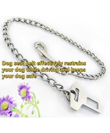JLEivvi Dog Seat Belt for Car Stainless Steel Dog Car Seat Belt Vehicle Travel Dog Harness Dog Chain Pet Vehicle Safety Restraint Cable for Puppy Small Medium Large Dogs(60cm) - Buy Online on SooperMarket.com