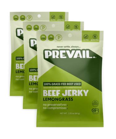 Prevail Grass Fed Beef Jerky 3 Pack | Low Sodium, Keto, Paleo | 12g Protein, Soy & Gluten-Free - Buy Online on SooperMarket.com