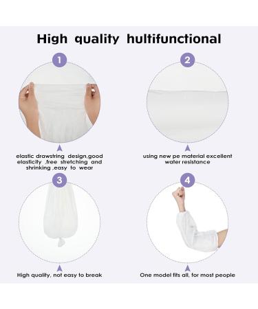 100 Piece Waterproof PE Arm Sleeves Covers - Elastic Cuff, Long Arm Protectors - 16 x 8.7 Inch White - Buy Online on SooperMarket.com