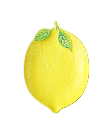 Serving Plates Lemon Shaped Ceramic Dinner Plate Lovely Fruit Plate Household Tableware Personalized Breakfast Dinner Plate Kitchenware Large for Appetizer Dinner and Desserts
