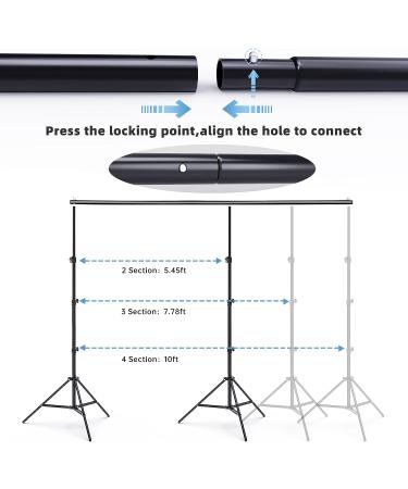 BEIYANG 8.5x10 FT Adjustable Backdrop Stand Kit for Wedding Party Stage Decoration - Buy Online on SooperMarket.com