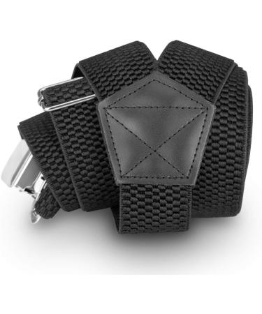 Peoyoye Adjustable 4cm Braces for Men & Women | Durable Elastic with Strong Metal Clips - Black 3 Clips - Buy Online on SooperMarket.com