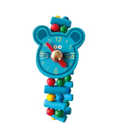 Bino Holzhr Maus toy clock for children from 3 years children's toys (clock multifunctional teaching clock for preschoolers has a lot of fun learning the time funny design) multi -colored