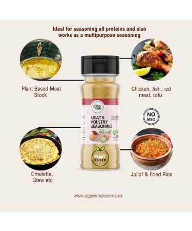 Aga's Wholesome Meat & Poultry Seasoning 100g Low Sodium & MSG Free Natural Spices Plant Based Gluten Free Vegan Non-Irradiated GMO Free - Buy Online on SooperMarket.com