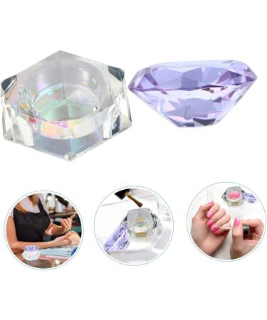 minkissy Nail Art Crystal Cup Cosmetics Cover Glass Purple Manicure 6.5x8cm Purple - Buy Online on SooperMarket.com
