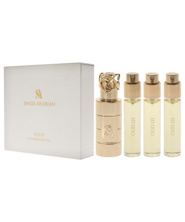 Swiss Arabian Oud 01 Giftset - Arabian Perfumes for Women and Men - Long Lasting Perfume - Floral Spicy Amber Perfume - 3 Bottles with Case - 4 pc - Buy Online on SooperMarket.com