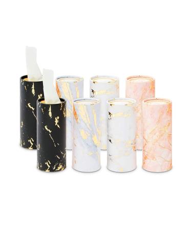 Cylinder Tissue Boxes, 400 Wipes, 4 Marble Designs (8 Pack)