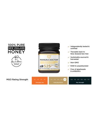 Manuka Doctor Monofloral MGO 525+ Manuka Honey 8.75 oz (250g) - Pure & Natural - Buy Online on SooperMarket.com