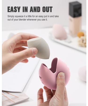 FERYES 2 PCS Makeup Sponge Holder - Silicone Beauty Blender Case for Travel - Pink Makeup Sponge Storage - Buy Online on SooperMarket.com